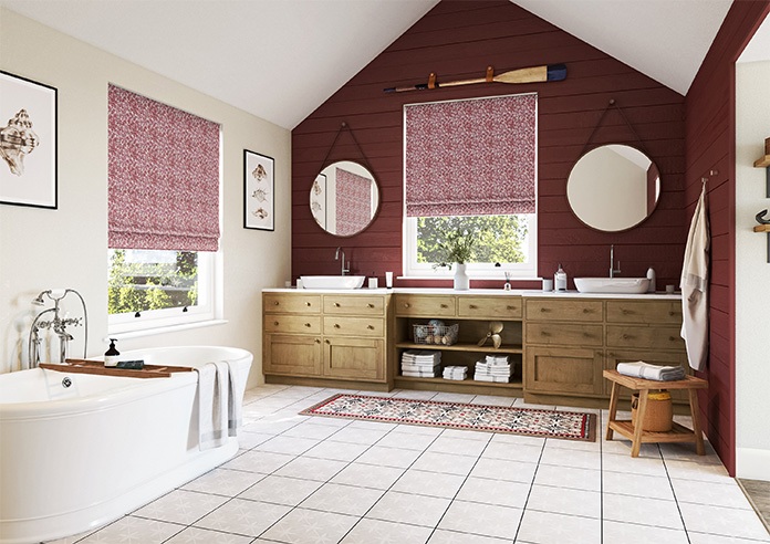 Leaf Vine, Rouge - Roman Blind - Image 6